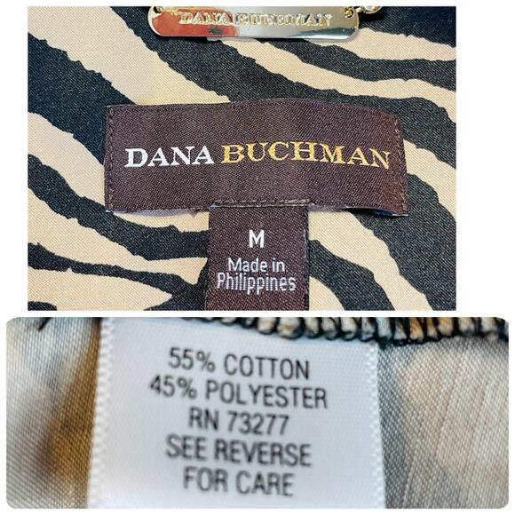 Dana Buchman Tan Animal Print Satin Tie Waist Jacket Women Sz M - Picture 10 of 12